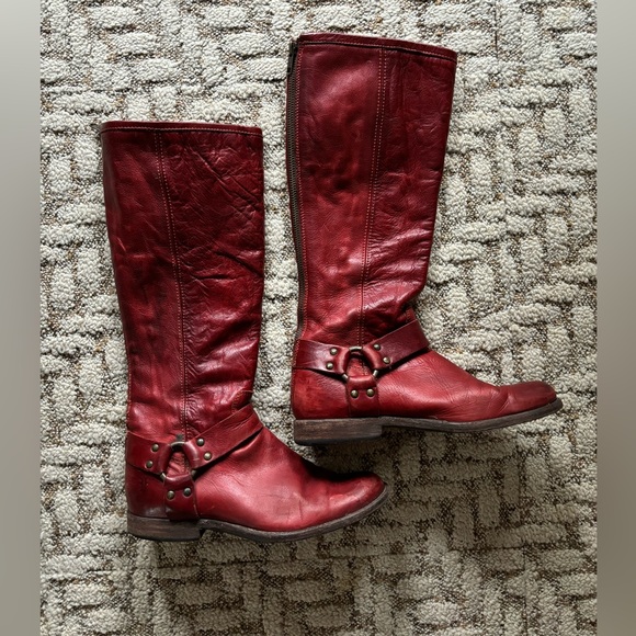 Vintage Red Frye Harness Boots - Picture 2 of 7